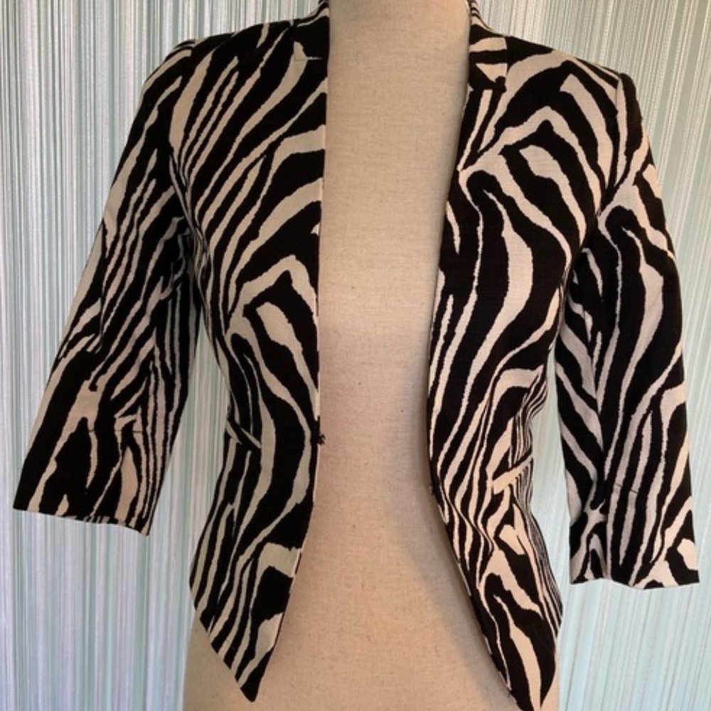 Zebra Print Blazer Jacket Size 2